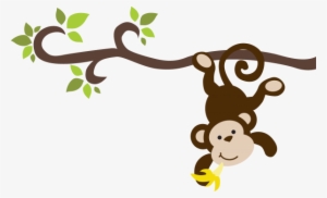 Hanging Monkeys Coloring Pages - Monkey On Branch Png