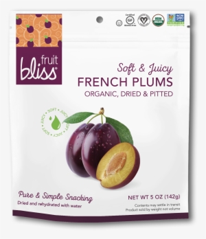 Organic French Agen Plums 5 Oz - Fruit Bliss - Organic French Agen Plums - 5 Oz.