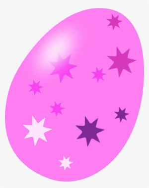 Pink Easter Egg With Stars - Easter Egg Pink Purple