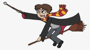 Harry Potter - Harry Potter On Broom Clip Art