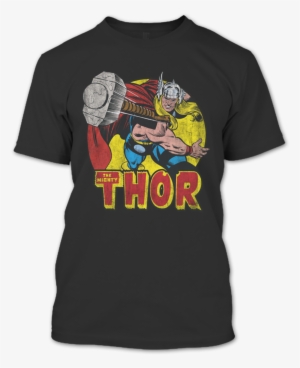 A Black T-shirt With The Shopify Logo - Thor Retro Tin Sign 16 X 13in