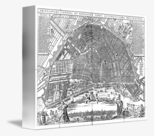 Vector Library Stock Map Of Amsterdam Bw - Vintage Map Of Amsterdam (1721) 5'x7'area Rug
