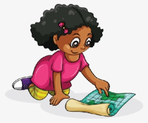 Young Girl Studying - Black Girls Studying Cartoon