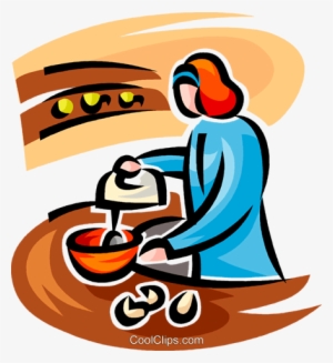 Woman Cooking Royalty Free Vector Clip Art Illustration