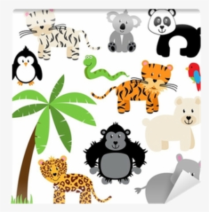 Vector Collection Of Cute Zoo, Jungle Or Wild Animals - Safari Wild Animal Transparent Background