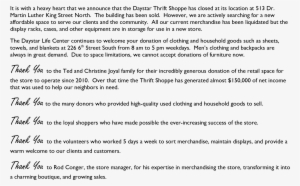 Thrift Shoppe Closing Png - Shopping