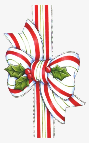 Christmas Bow And Holly • - Borders Christmas Laurie Furnell