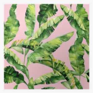 Seamless Watercolor Illustration Of Tropical Leaves, - Wall Paper Texture Tropical