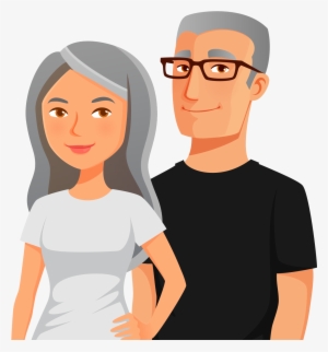 Animation Of An Older Couple Who Have Taken Some Financial - Cartoon