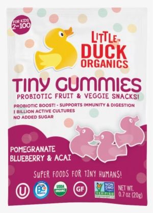 Our Single Serve, Duck Shaped Pomegranate, Blueberry - Little Duck Organics Pomegranate Blueberry & Acai