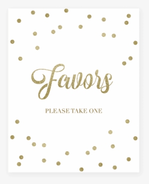 Gold Themed Party Decor Favors Sign Printable By Littlesizzle - Party Favor Signs