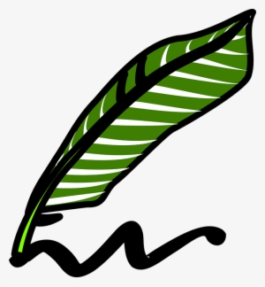 Quill Clipart Writing - Green Feather Pen Art