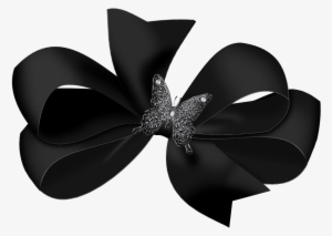 Mq Black Bows Bow Ribbon Butterfly - Present