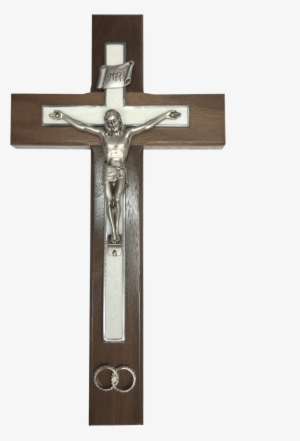 Wedding Crucifix For Marriage Made With Brown Wood - Cristo Para Boda