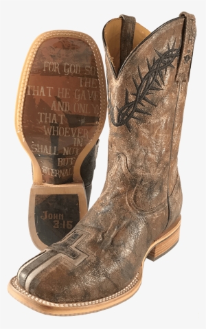 Tin Haul Men's Marbled Leather Cross Cowboy Boot W/john - Men's Cowboy Boots With Crosses