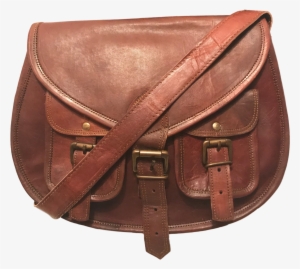 Vintage Distressed Brown Leather Saddle Bag Hand Made - Handbag