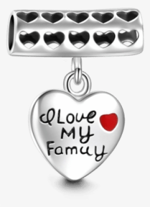 I Love My Family Dangle Charm Silver - Family Charms Soufeel I Love My Family