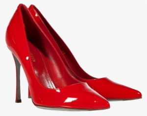 Sergio Rossi Flamenco Red Patent Leather Stilettos - Red Stiletto Heels Png