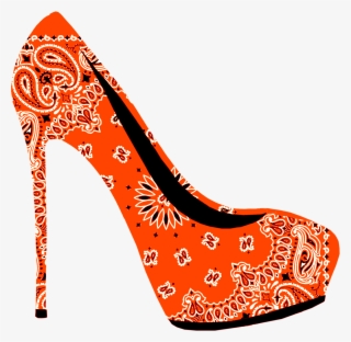 High, Heel, Stiletto, Shoe, Fashion, Style, Paisley - Orange High Heels Transparent