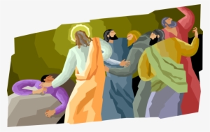 Vector Illustration Of Jesus Christ Healing The Sick - Illustration