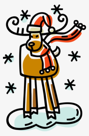 Vector Illustration Of Festive Season Christmas Reindeer
