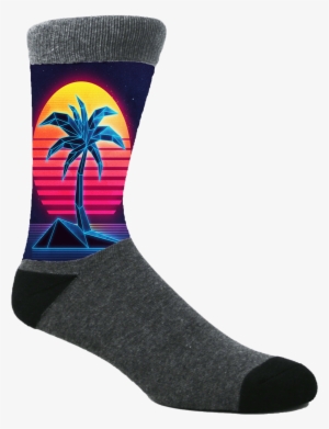 80's Neon Palmtrees - Sock