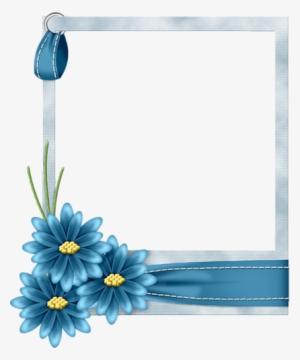 Png Çerçeveli Çiçekleri Gifleri I - Blue Floral Frame Png