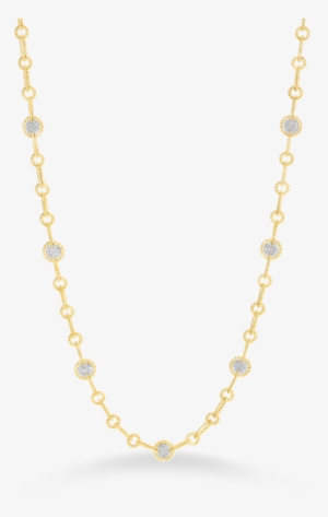 Roberto Coin Necklace With 7 Round Diamond Stations - Zoe Chicco Station Necklace White Gold Diamonds