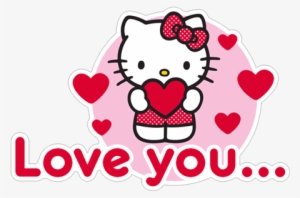 Love You Heart Lovely Romantic - Hello Kitty Love Sticker