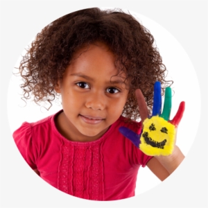 A Black American Child Showing Her Painted Palm - African American Children Png