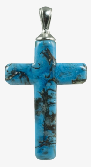 Allow 6 Weeks After The Artist Receives Your Ash Kit - Cremation Jewelry: Turquoise Cross Pendant