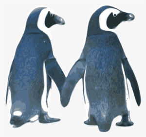 Penguins Love Birds Couple Nature Tux Vale - Penguins Holding Hands