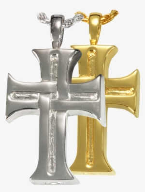 Mens Cross Creamtion Pendant - Men's Cross Cremation Jewelry - Sterling Silver