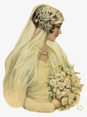 1920s Bride Scrap - Wedding Vintage Victorian Art