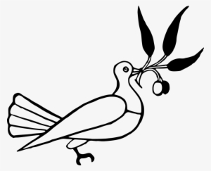Dove Clipart Clip Art - Olive Branch Black And White Cartoon