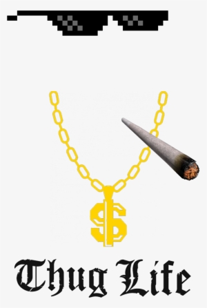 Text Joint Chain Glasses) - Thug Life Cigarette Png