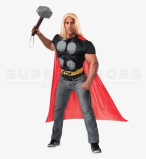Adult Deluxe Thor Costume Top With Cape - Thor Costume