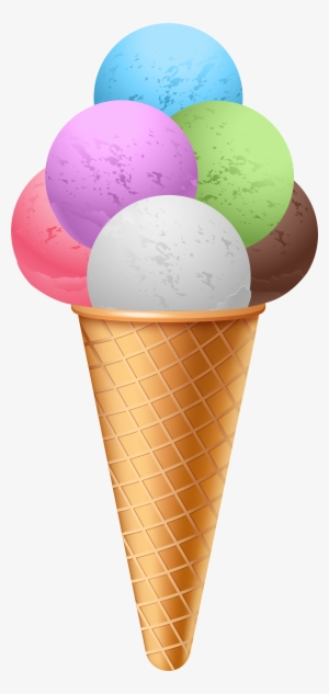 Ice Cream Scoop With Ice Cream Png Download - Clipart Of Ice Cream Cone