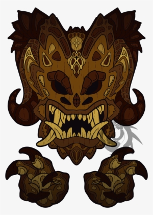 Wooden Tribal Dragon Mask - Tribal Dragon Mask