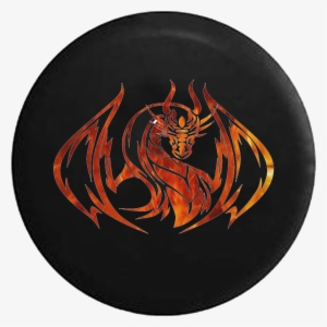 Fire Flames Tribal Dragon - Circle