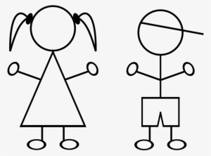 Stick Figure Drawing Child Female Girl - Kids Clip Art