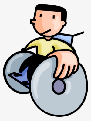 Vector Illustration Of Disabled Boy In Handicapped - Boy In Wheelchair
