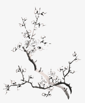 Ink Hand Painted Peach Tree Web Design - 国画 梅花 中国画 梅花