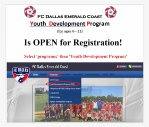 Youth Development Programs Now Open For Registration - Fc Dallas