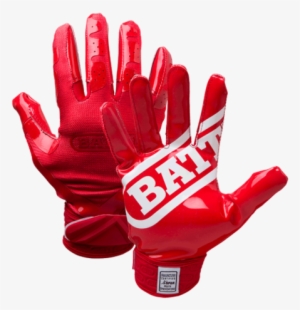 Doublethreat Red Adult Football Receiver Gloves - Football Gloves Battle White And Gold