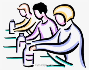 Workers On Assembly Line Royalty Free Vector Clip Art - Examples Of Secondary Industry