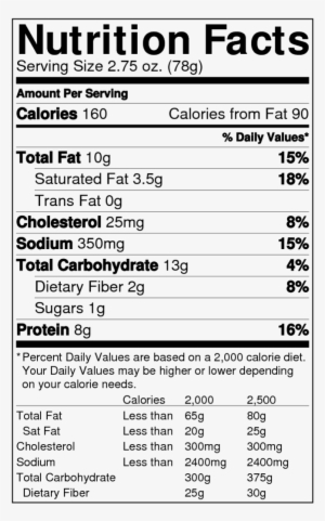 Doritos Cool Ranch Nutrition Facts For Kids - Nutrition Facts Png