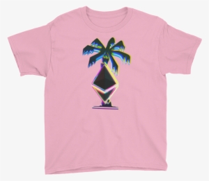 3d Ethereum Palm Tree Youth Short Sleeve T-shirt - Shirt