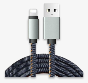 010-2 In 1 Micro Usb Cable / Fit For Android & Ios - 2.1a Data Fast Charging Cable Denim Jean Covered For