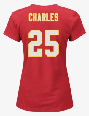 Jamaal Charles Kansas City Chiefs Womens Red Fair Catch - T-shirt